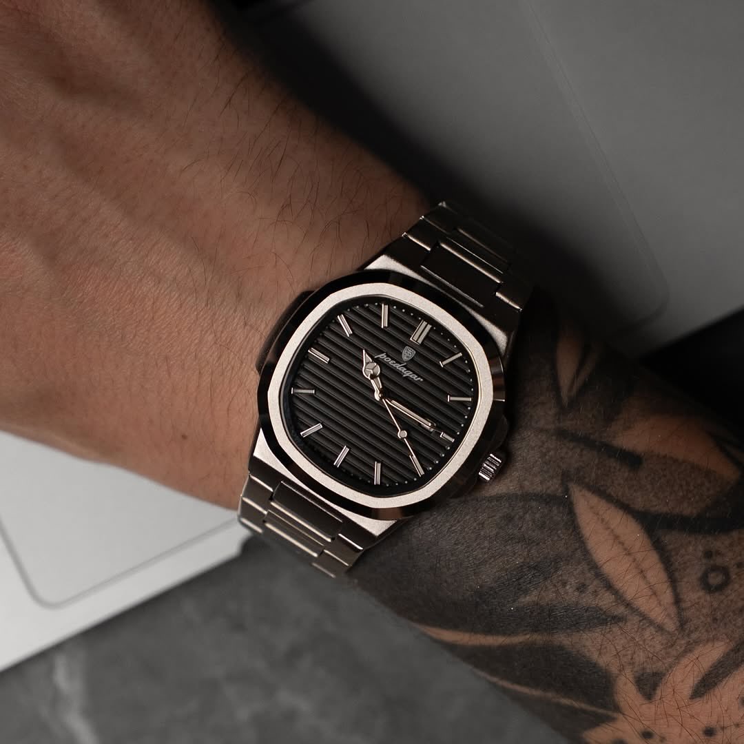 RELOJ DE ACERO Y CUERO