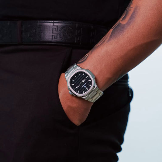 🕔 Reloj Poedagar 613 Negro– Acero Inoxidable